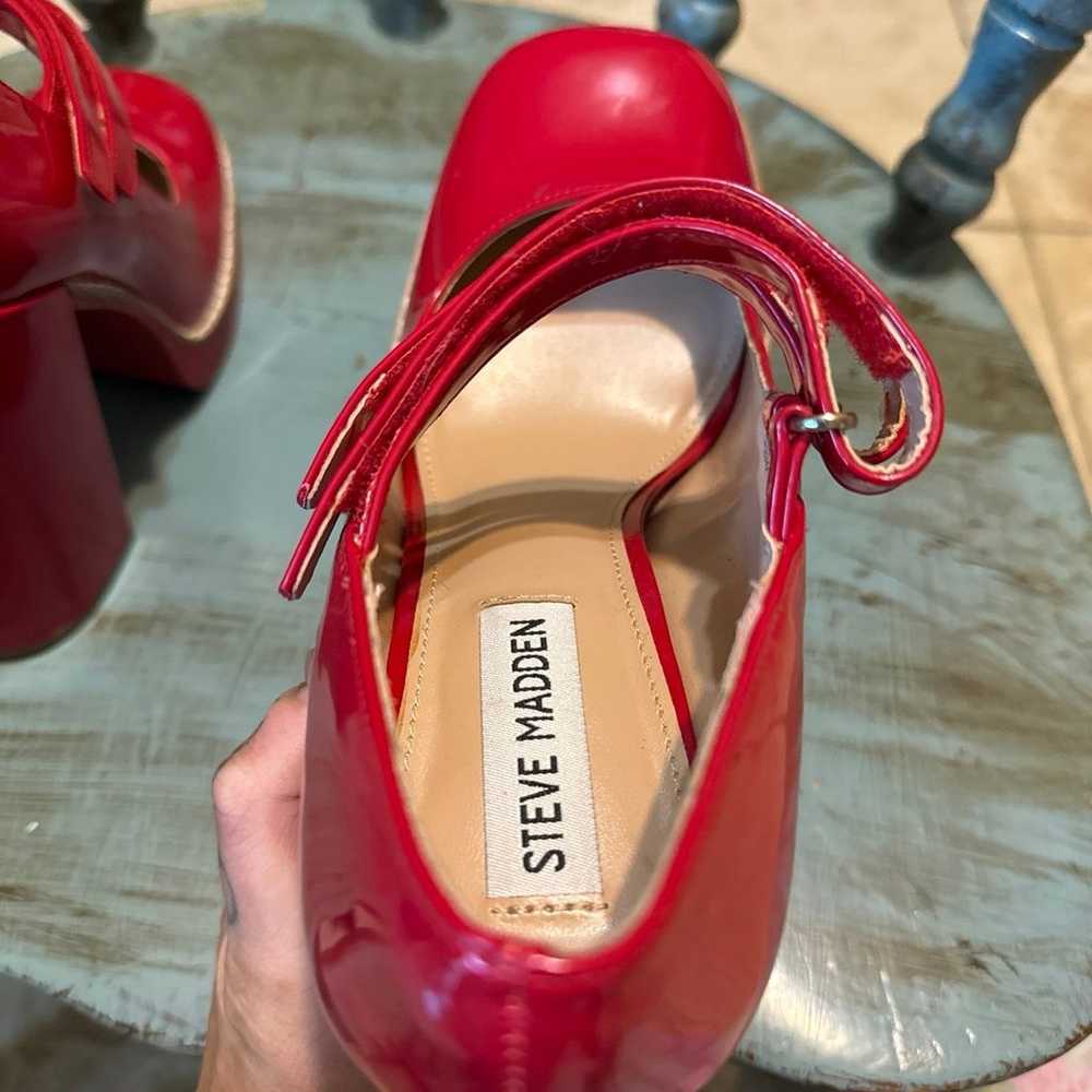 Steve Madden Red Mary Jane’s Size 7.5 - image 4