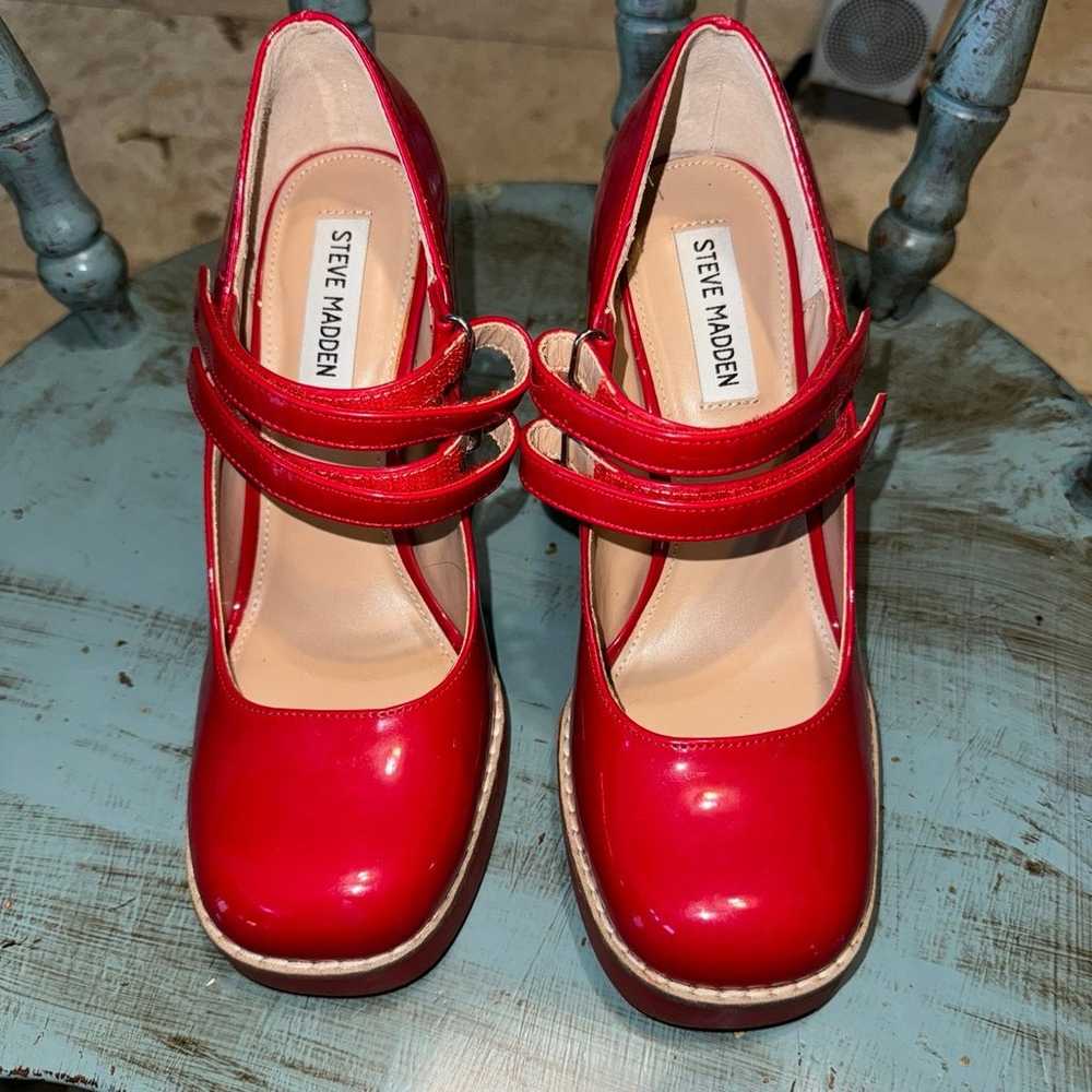 Steve Madden Red Mary Jane’s Size 7.5 - image 6