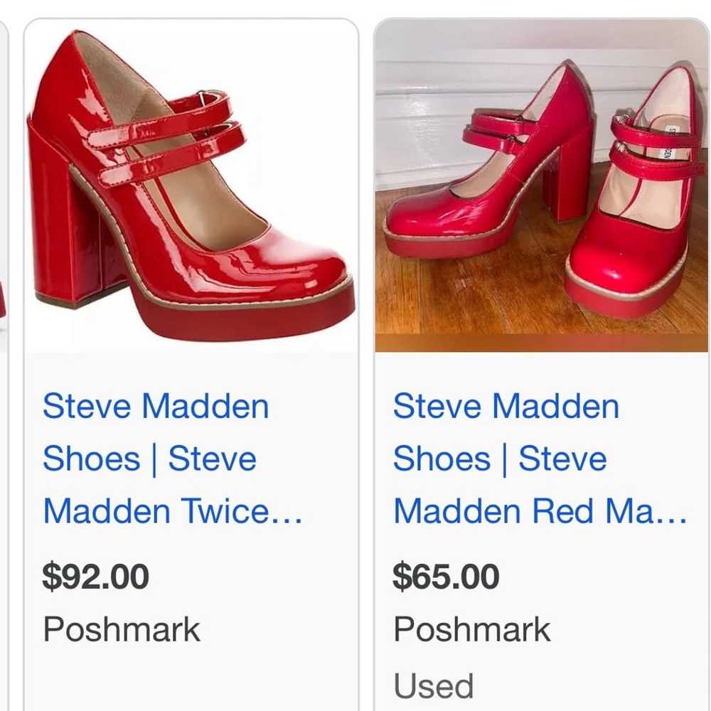 Steve Madden Red Mary Jane’s Size 7.5 - image 9