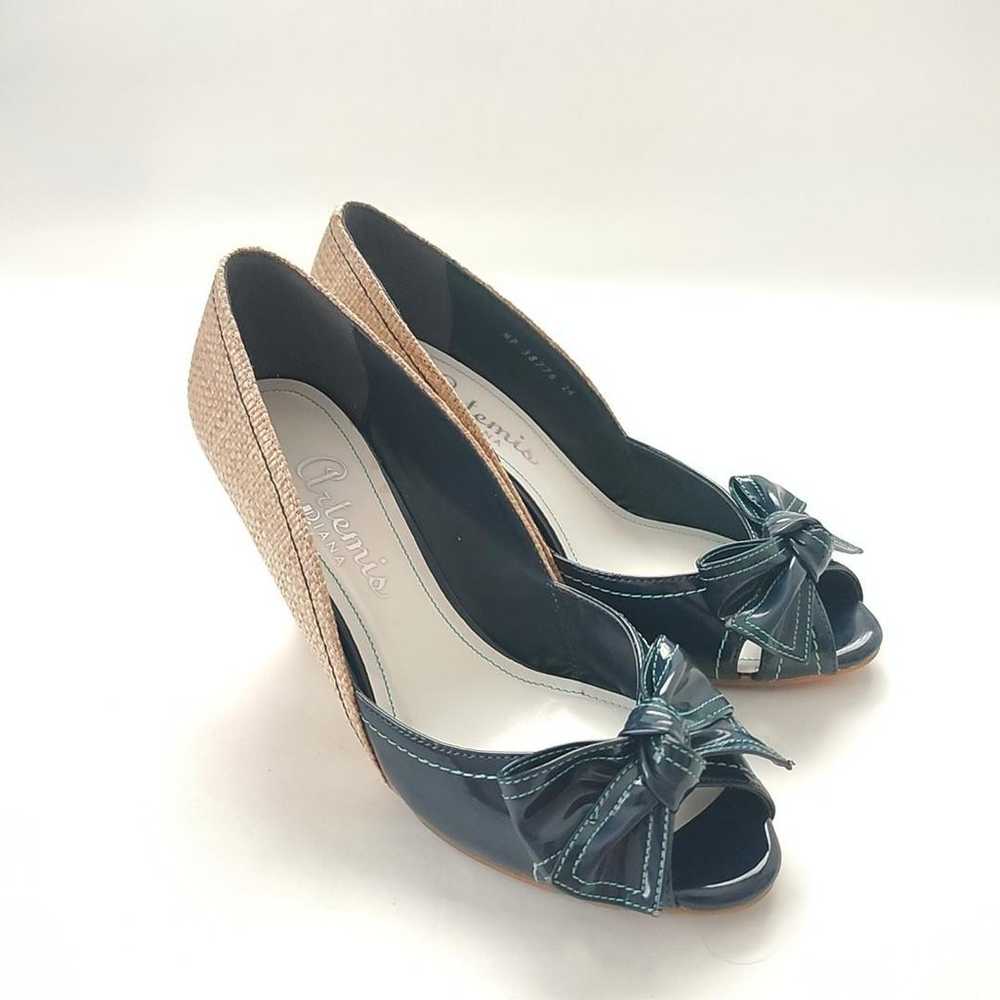 Diana Heel Pumps Open Wedge 24 Patent Navy g24 - image 2