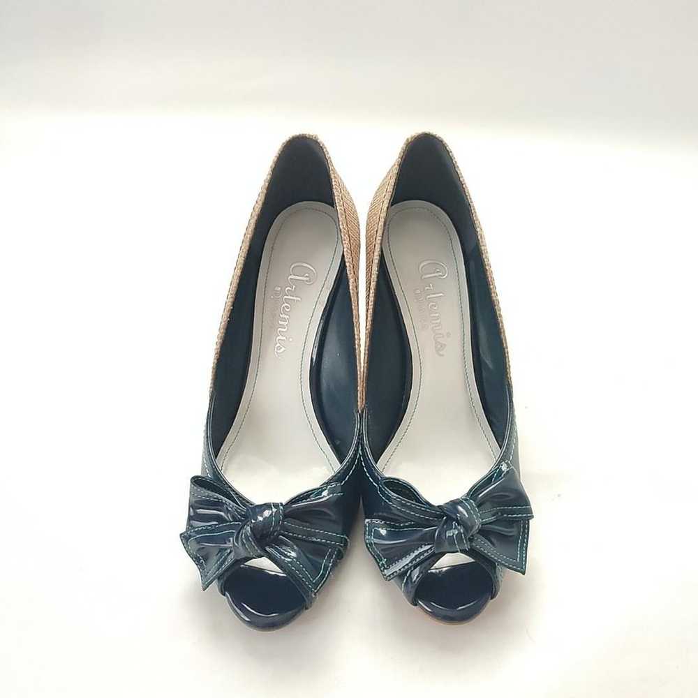 Diana Heel Pumps Open Wedge 24 Patent Navy g24 - image 3