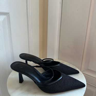 Zara Black Heeled Mules