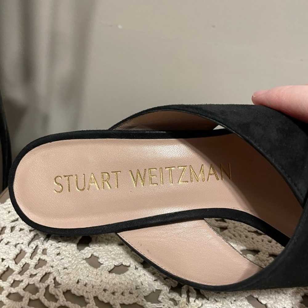 Stuart Weitzman Black Vegan Suede Slides Sandals … - image 5