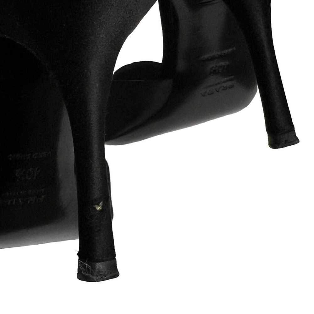 PRADA Womens Black Satin Rose Pumps Heels Size 40… - image 9