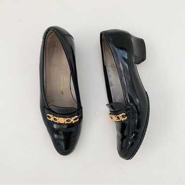 Salvatore Ferragamo Patent Leather Heeled Loafer