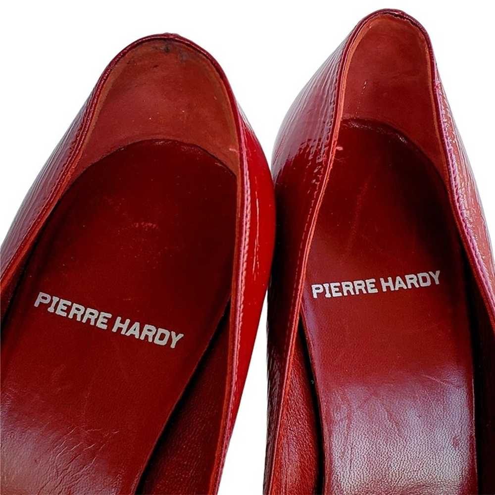 Pierre Hardy Platform Heels Size 8 Red Patent Lea… - image 5