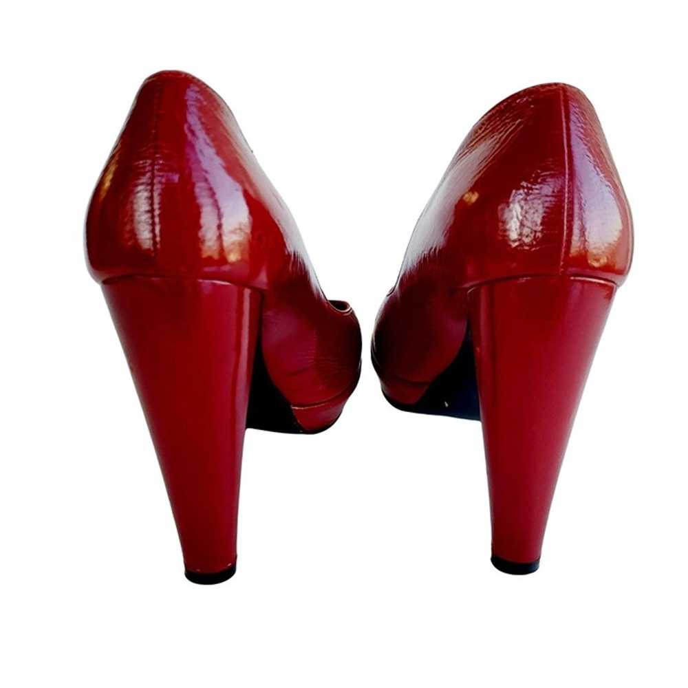 Pierre Hardy Platform Heels Size 8 Red Patent Lea… - image 8