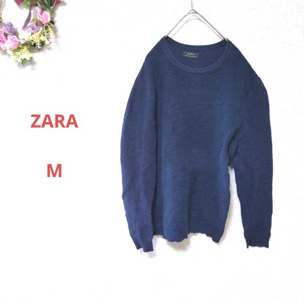 ZARA Women's Simple Long T Round Neck T-shirt Navy - image 1