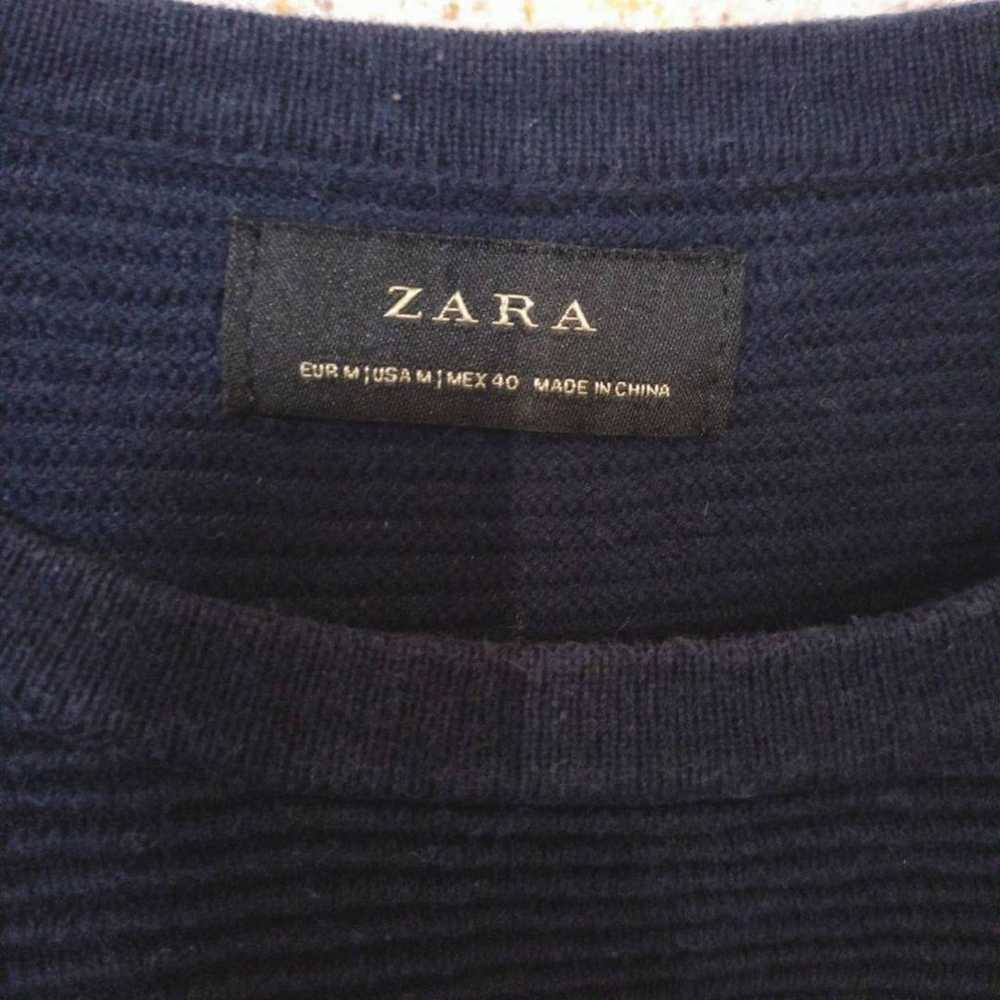 ZARA Women's Simple Long T Round Neck T-shirt Navy - image 5