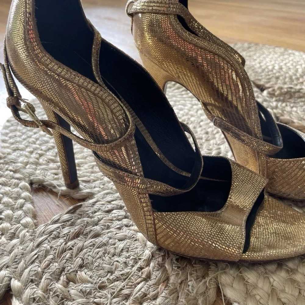 Rebecca Minkoff Gold Snakeskin Stilettos 7.5 - image 1