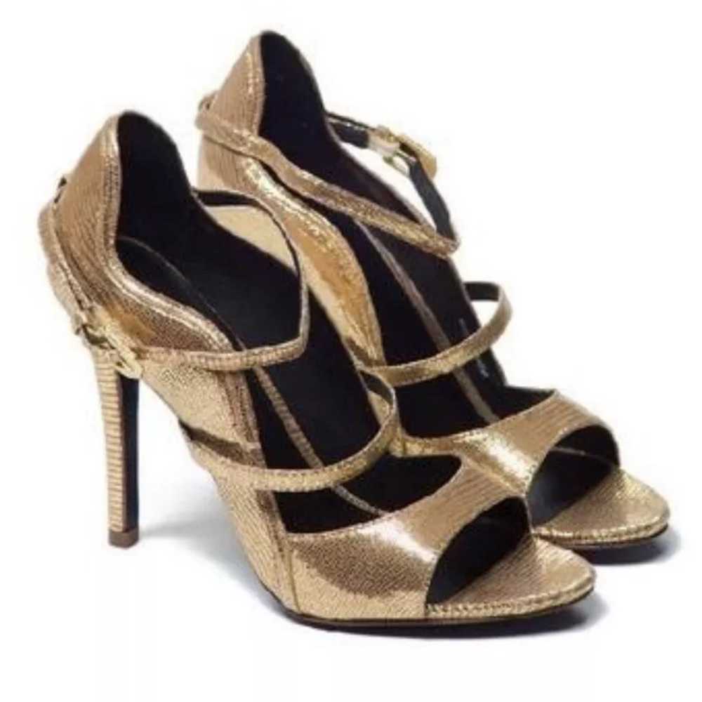 Rebecca Minkoff Gold Snakeskin Stilettos 7.5 - image 2