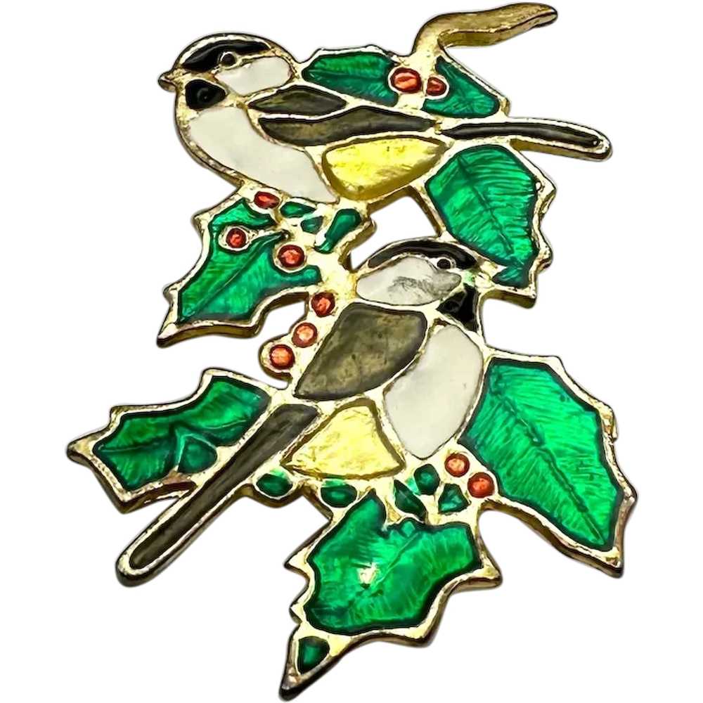 Black, White and Goldtone Birds Sitting on Green … - image 1