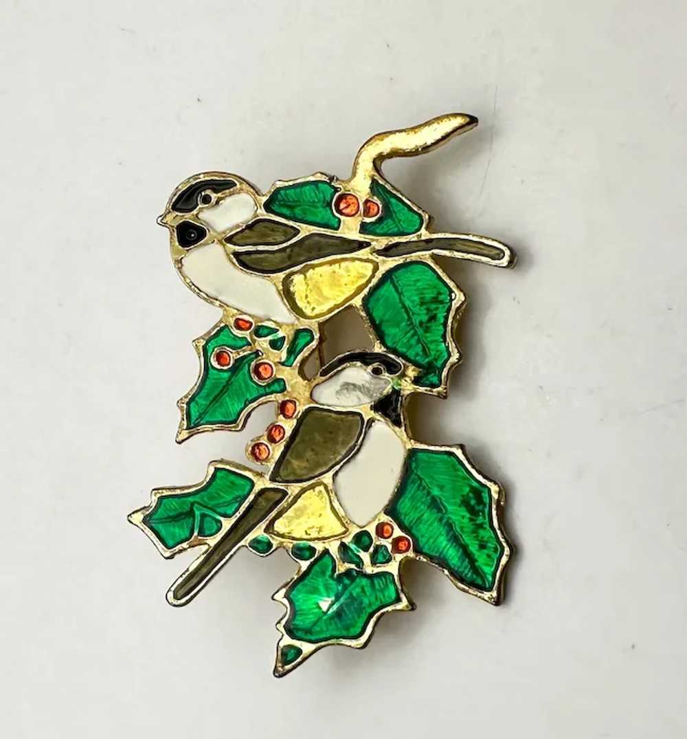 Black, White and Goldtone Birds Sitting on Green … - image 6