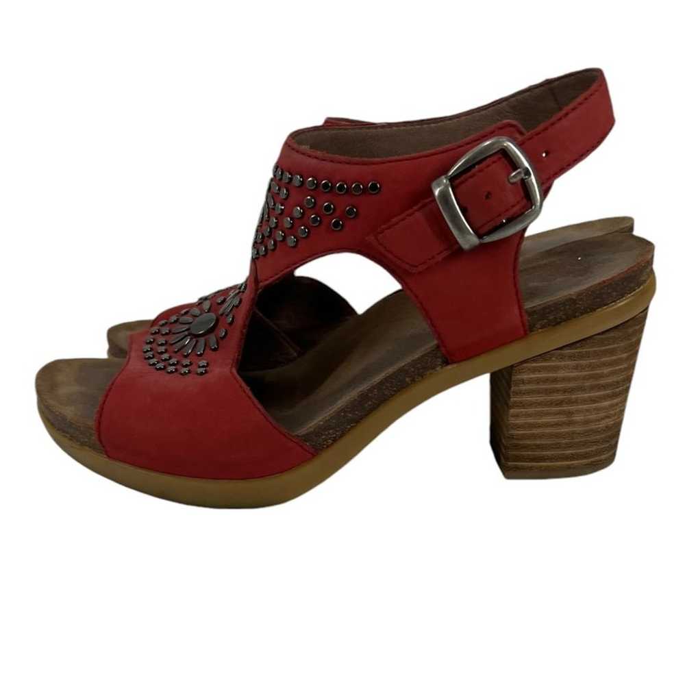 DANSKO Deandra Red Heeled Sandal SZ 38 - image 4