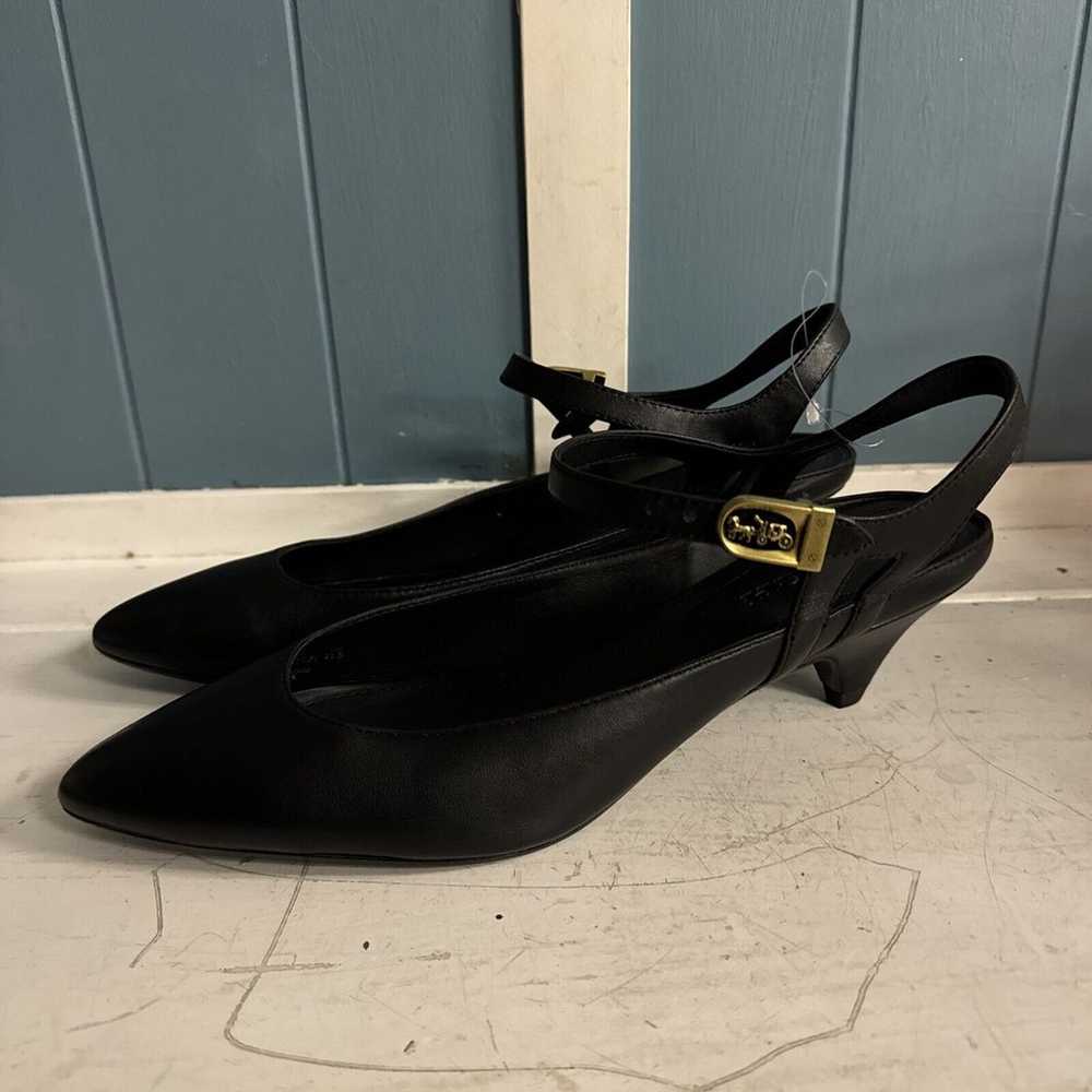 Coach Slingback Pointed Toe Pump Kitten Heel Blac… - image 2