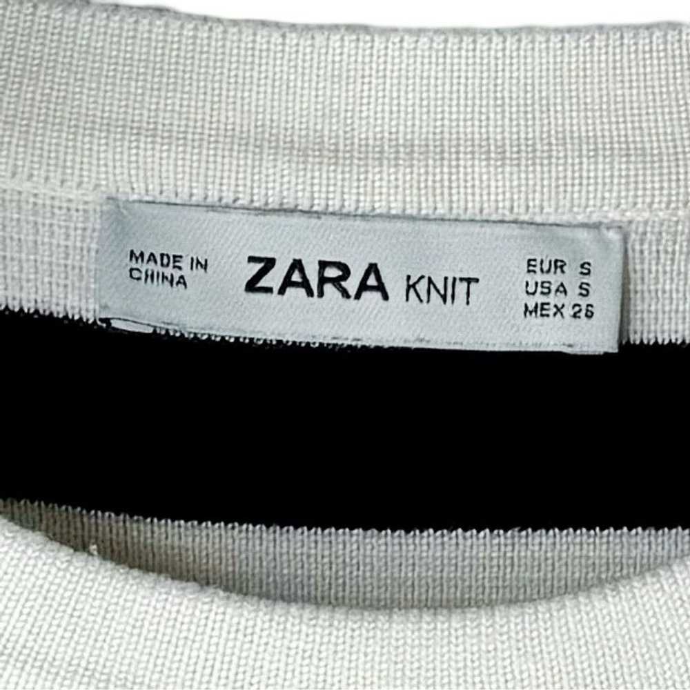 Zara ZARA Women's White Multi Color Knitted Crop … - image 3