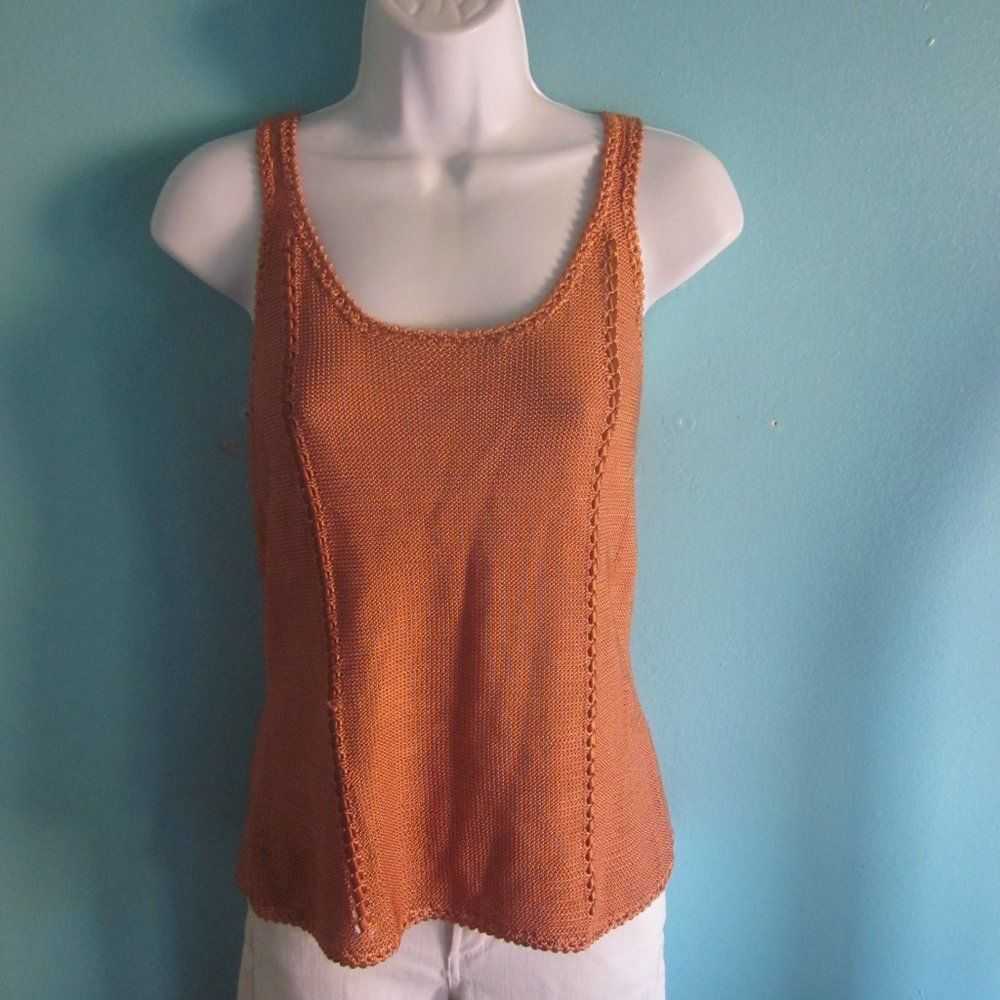 Handmade Orange Knit Tank Size L Guadalupe Carden… - image 1