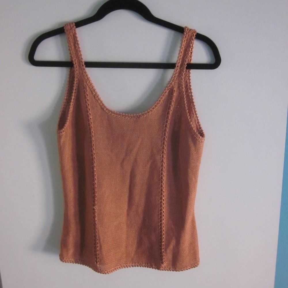 Handmade Orange Knit Tank Size L Guadalupe Carden… - image 2