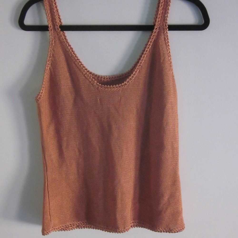 Handmade Orange Knit Tank Size L Guadalupe Carden… - image 7