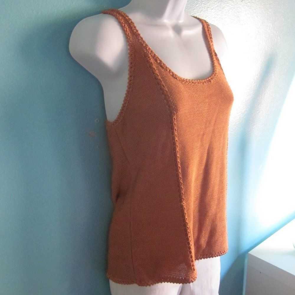 Handmade Orange Knit Tank Size L Guadalupe Carden… - image 8