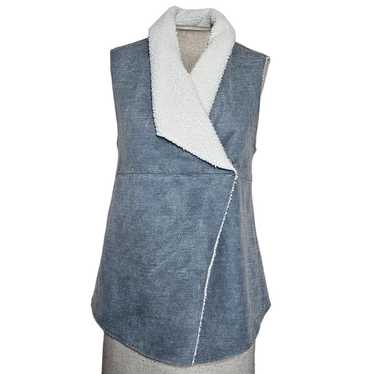 Dylan Dylan Faux Suede Shearling Sleeveless Vest J