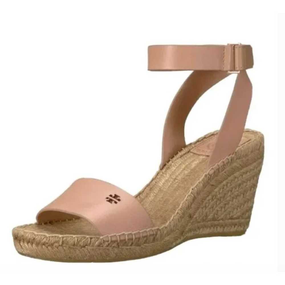 Tory Burch Womens Bima Logo Open Toe Nude Jute An… - image 1