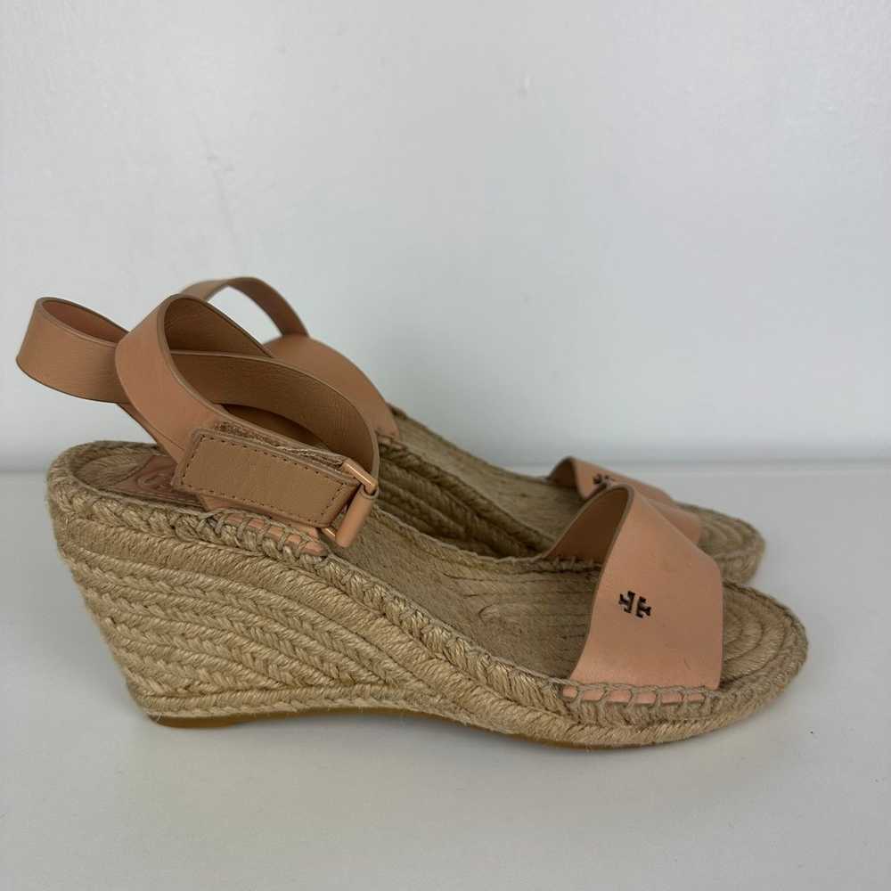 Tory Burch Womens Bima Logo Open Toe Nude Jute An… - image 2