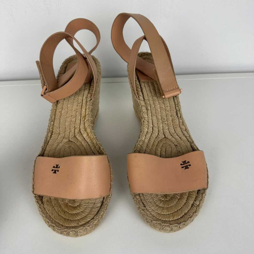 Tory Burch Womens Bima Logo Open Toe Nude Jute An… - image 4