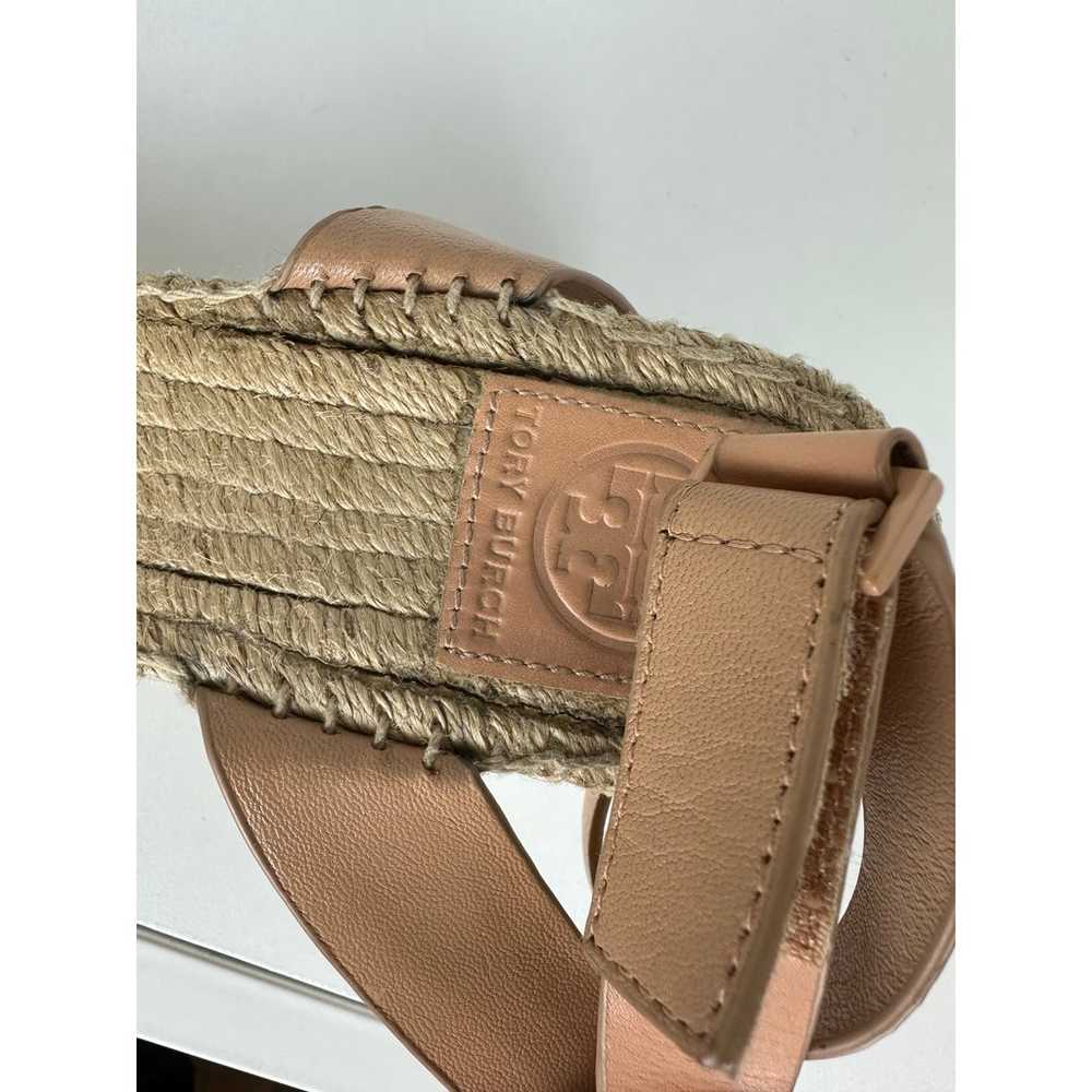 Tory Burch Womens Bima Logo Open Toe Nude Jute An… - image 7