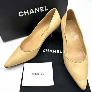 CHANEL Pumps High Heels Coco Mark Pointed Toe