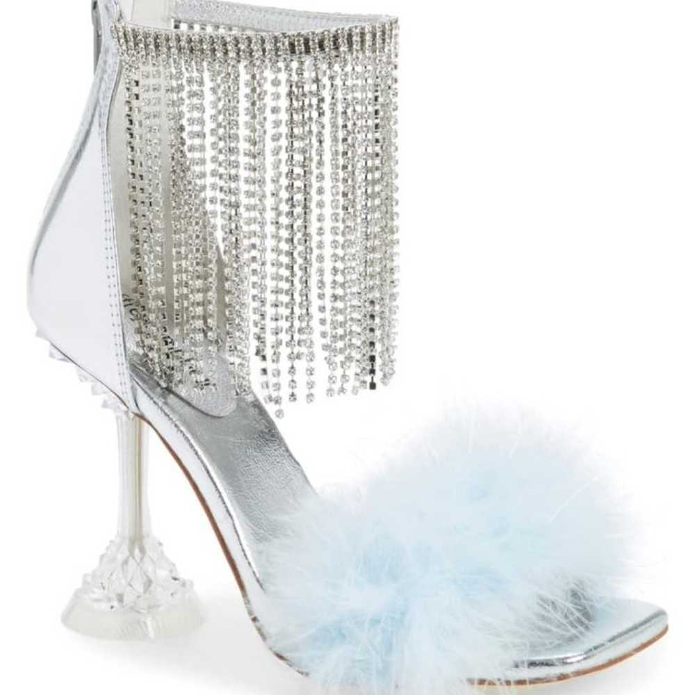 Jeffrey Campbell Jamie blue feather heeled sandals - image 1