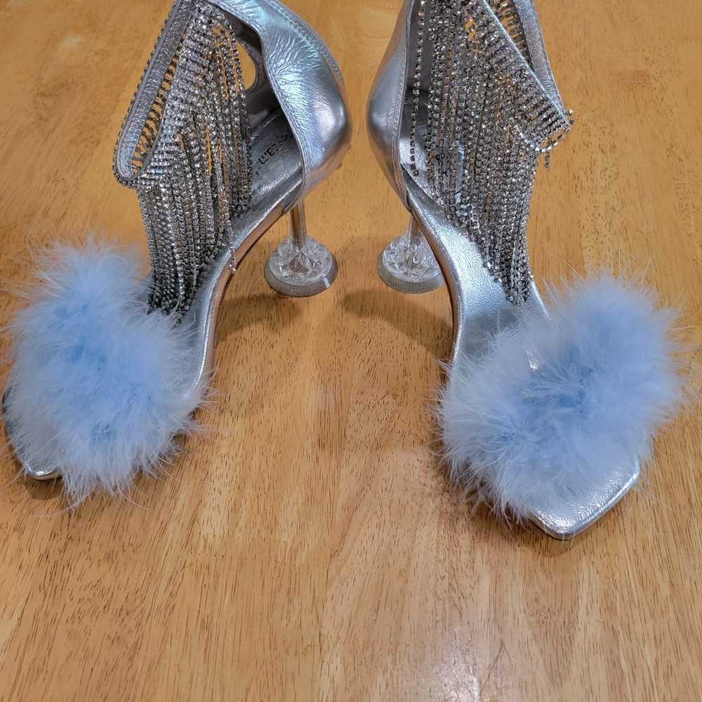 Jeffrey Campbell Jamie blue feather heeled sandals - image 2