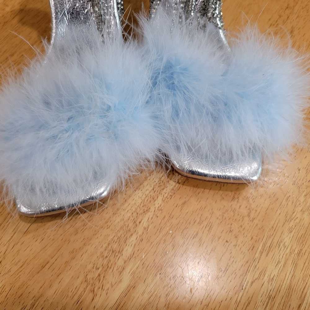 Jeffrey Campbell Jamie blue feather heeled sandals - image 6