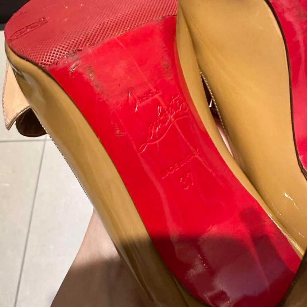 Christian Louboutin Beige High Heels with Ribbon - image 5