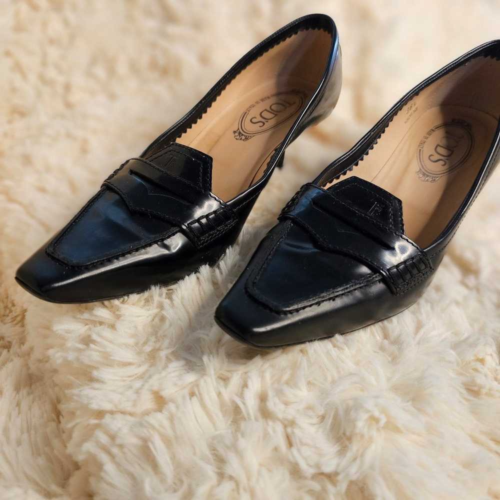 Tod's Black Leather Loafer Pump - image 3