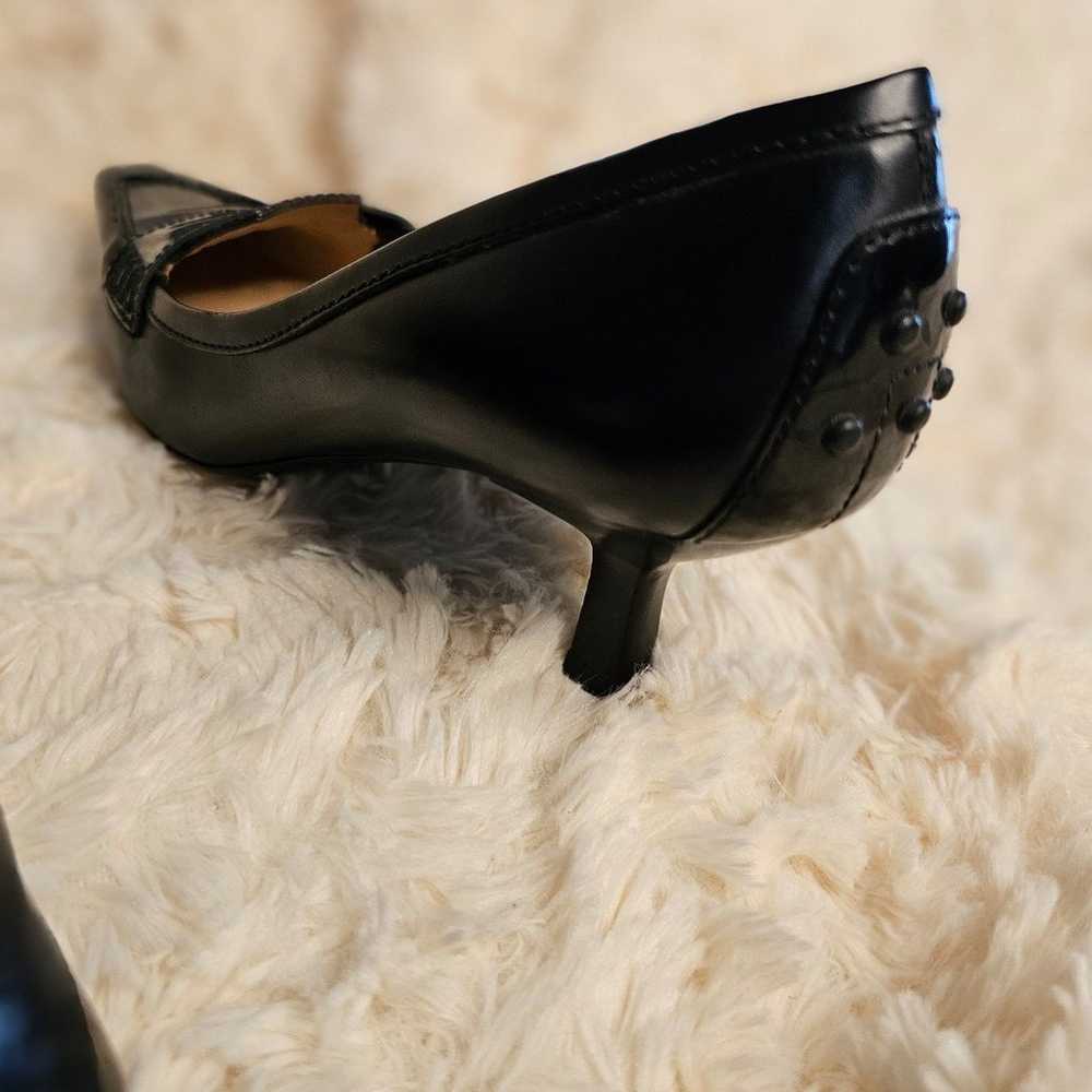 Tod's Black Leather Loafer Pump - image 7