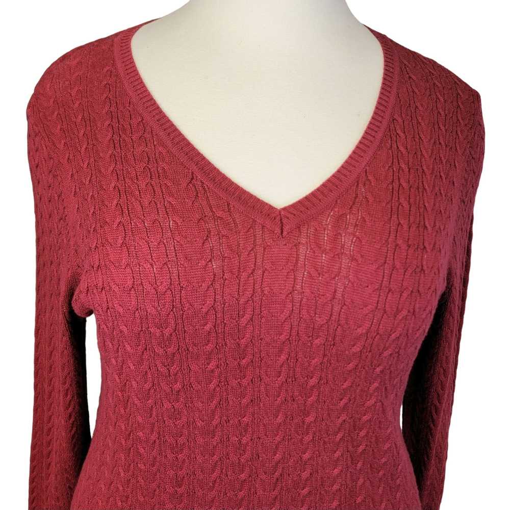 Vintage Red Vintage Y2K Cable Knit Sweater Women … - image 2