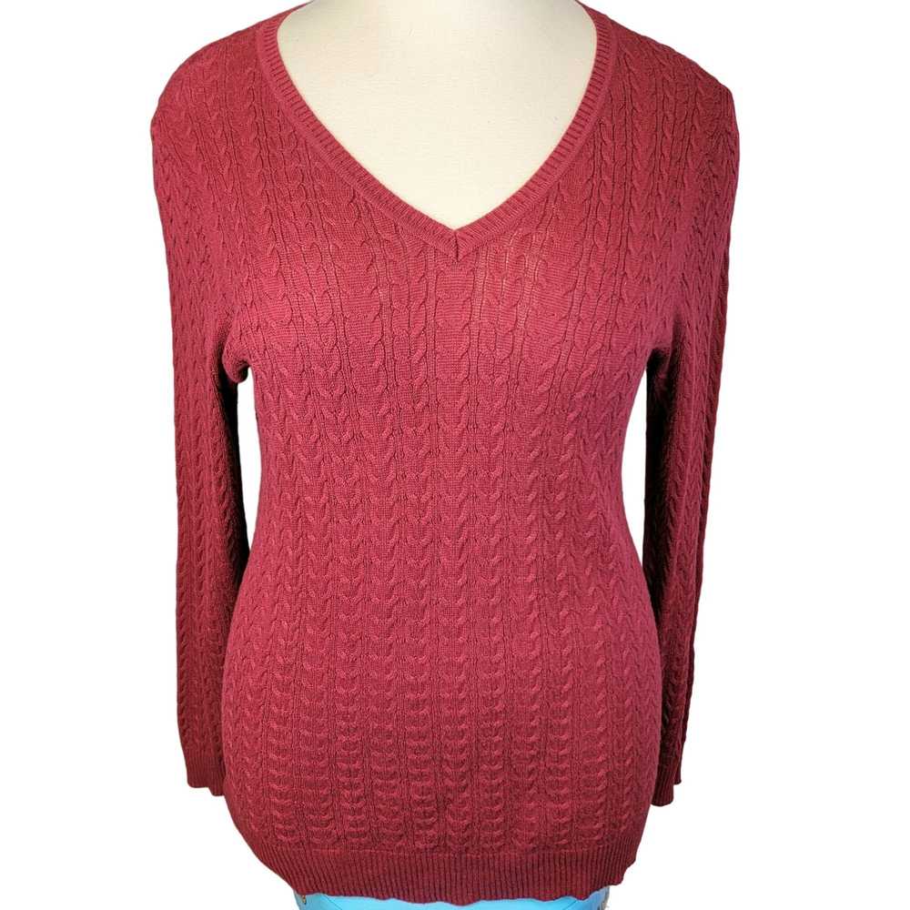 Vintage Red Vintage Y2K Cable Knit Sweater Women … - image 3