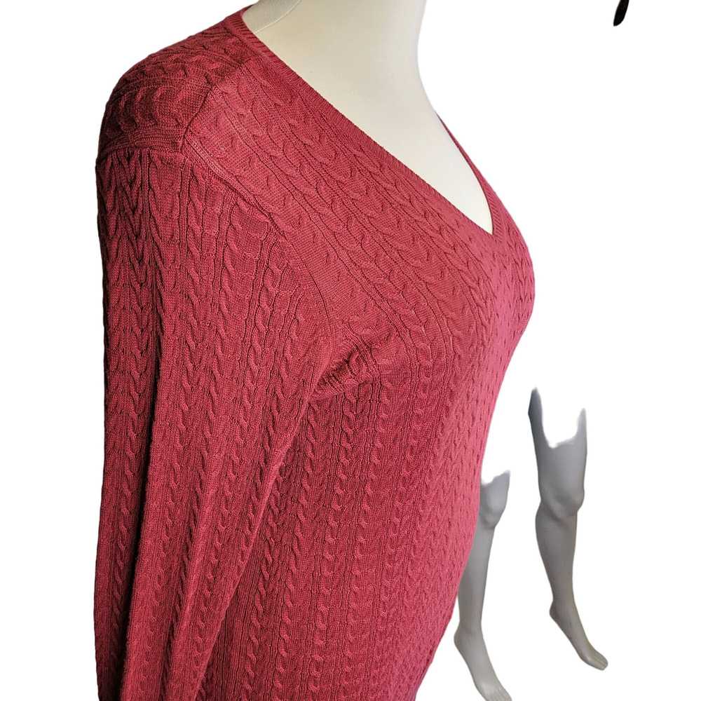 Vintage Red Vintage Y2K Cable Knit Sweater Women … - image 5