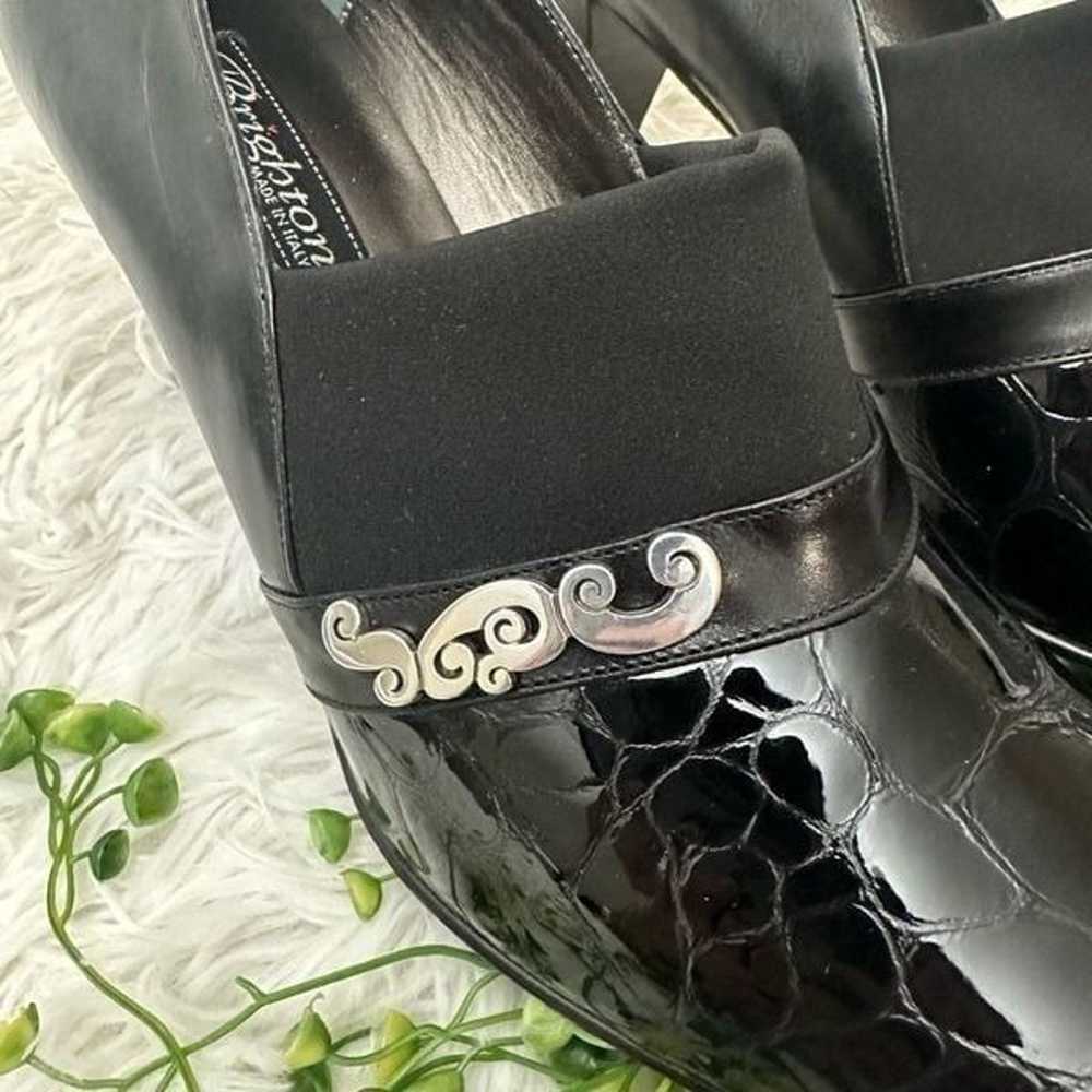 Brighton Black Rhiana Croc Embossed Leather Slip … - image 3