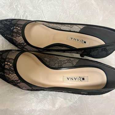 DIANA Black Lace Pumps 5cm Heel, Size 24 cm