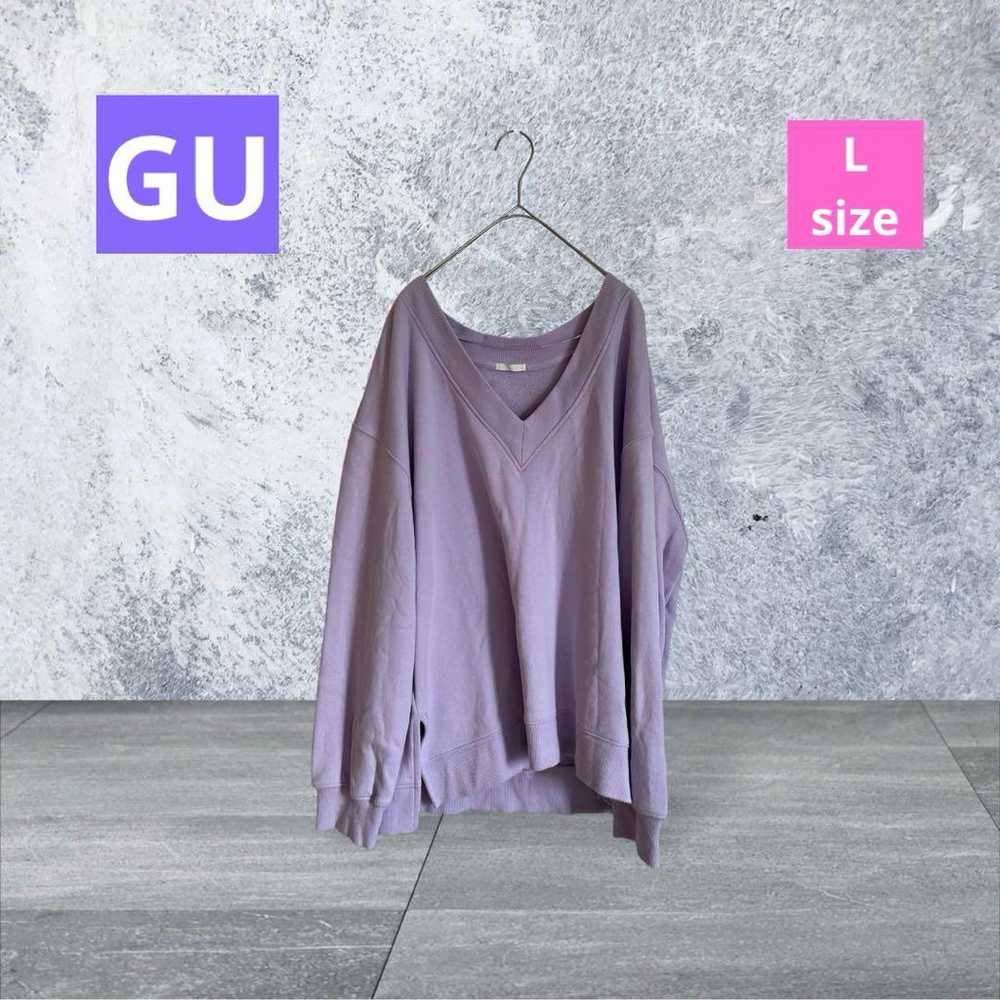 [GU] Loose Fit/V-Neck Sweat Pullover/Pale Purple/… - image 1