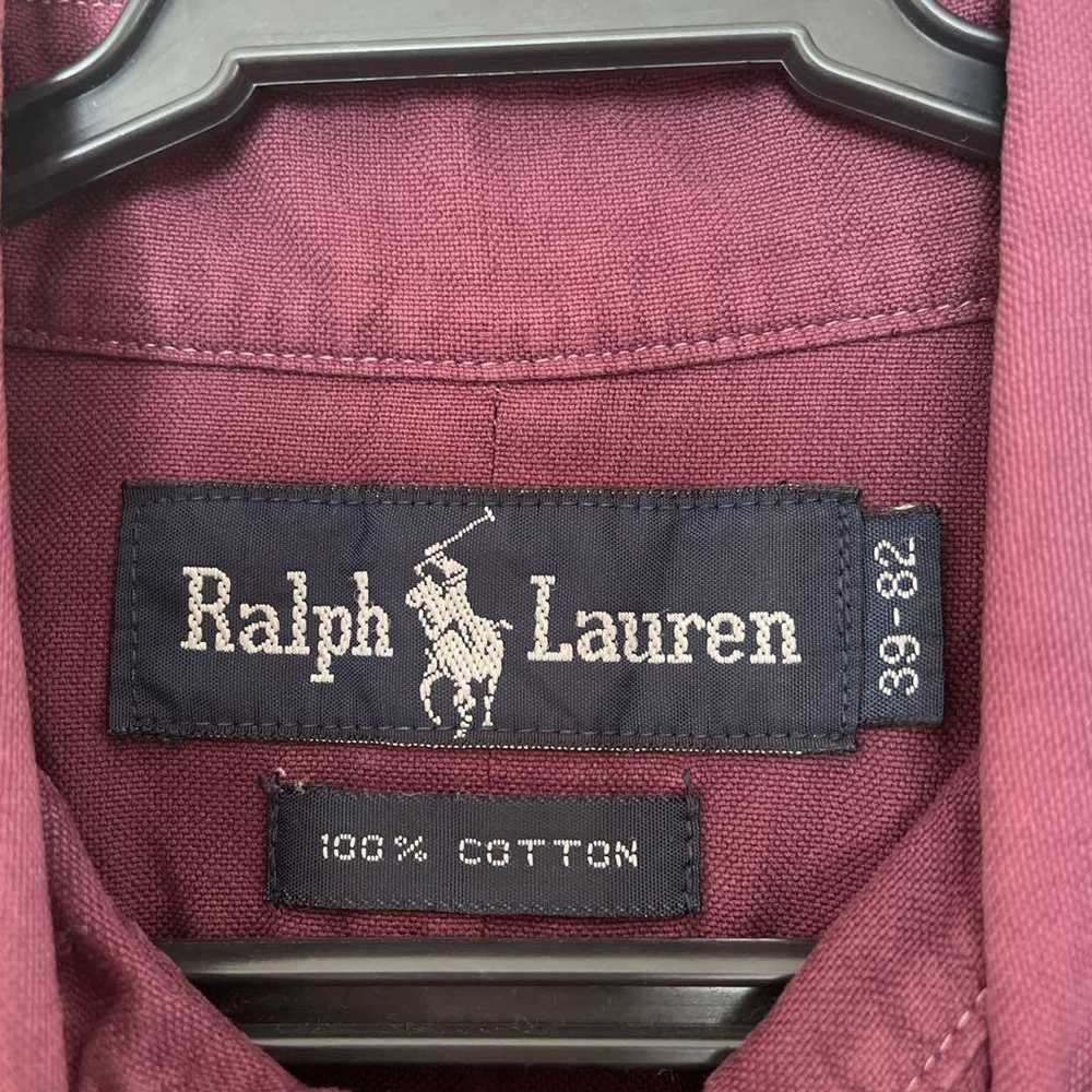 Ralph Lauren Burgundy Long Sleeve Polo Shirt - image 3