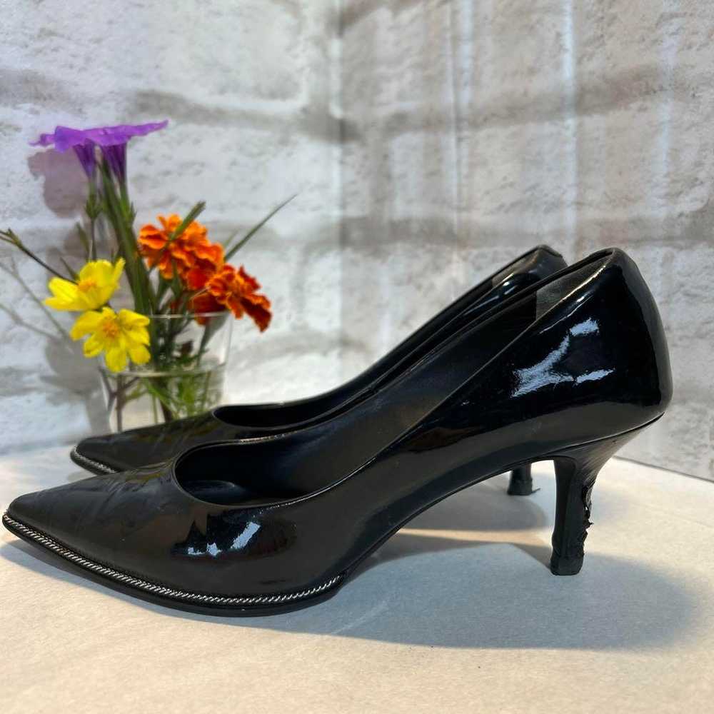 DIANA Black Patent Leather High Heels 24cm with R… - image 2