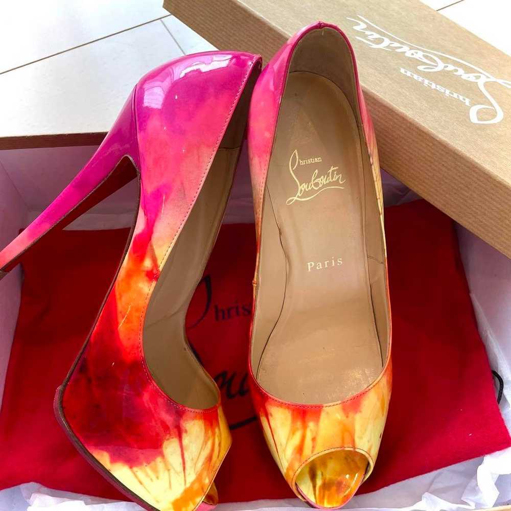 Christian Louboutin Pink Orange High Heels - image 1