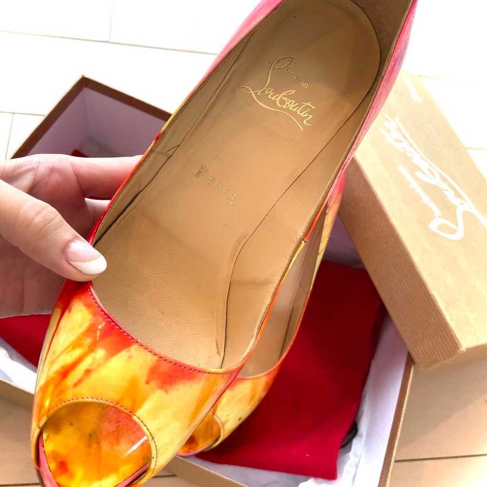 Christian Louboutin Pink Orange High Heels - image 3