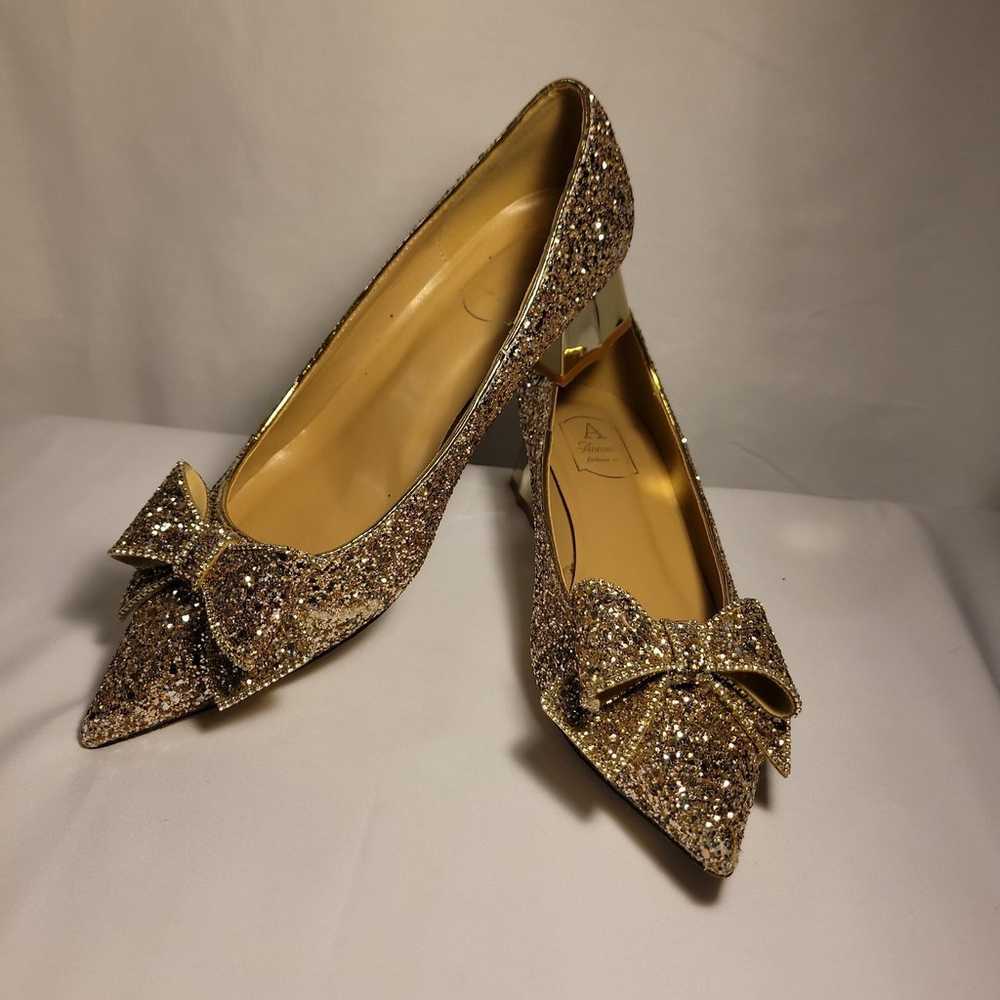 Pumps Party Elegant Glitter Bowtie Shoes - image 1