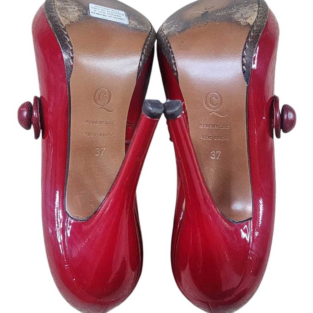 Alexander Mqueen Mary Jane Red Leather Heels - image 10