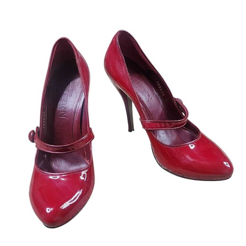 Alexander Mqueen Mary Jane Red Leather Heels - image 3