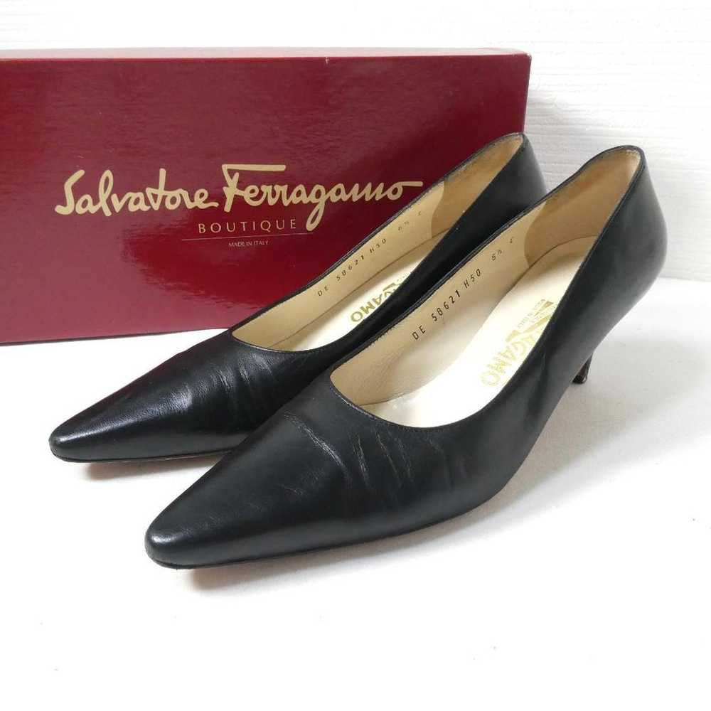 Salvatore Ferragamo Leather Pointed-Toe Mid-Heel … - image 12